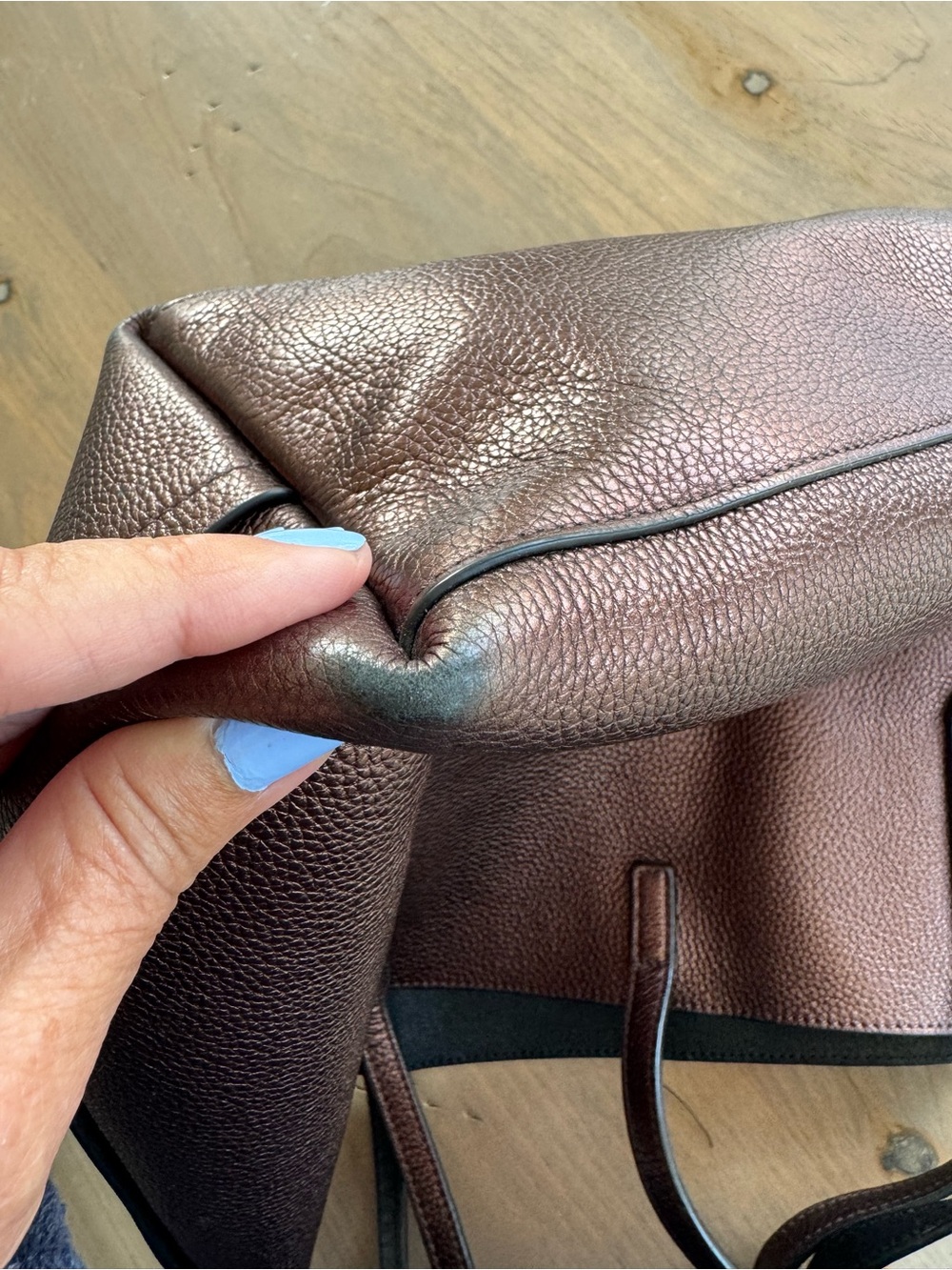 Coach Pebbled Leather Market Tote Bag in Burgundy - Picture 9 of 13